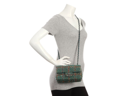 Chanel Mini Green Tweed Classic