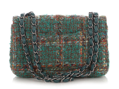 Chanel Mini Green Tweed Classic