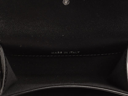 Chanel So Black Quilted Lambskin Flap Card Holder
