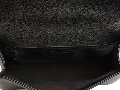 Chanel New Medium Black Quilted Caviar Boy Bag