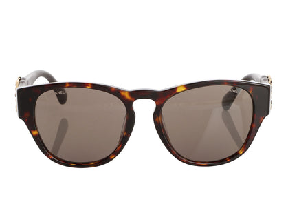 Chanel Tortoise Crystal CC Sunglasses