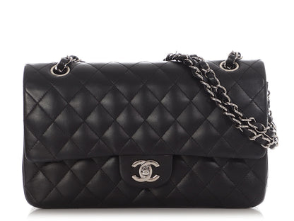 Chanel Medium Black Quilted Lambskin Classic Double Flap