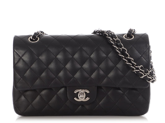 Chanel Medium Black Quilted Lambskin Classic Double Flap