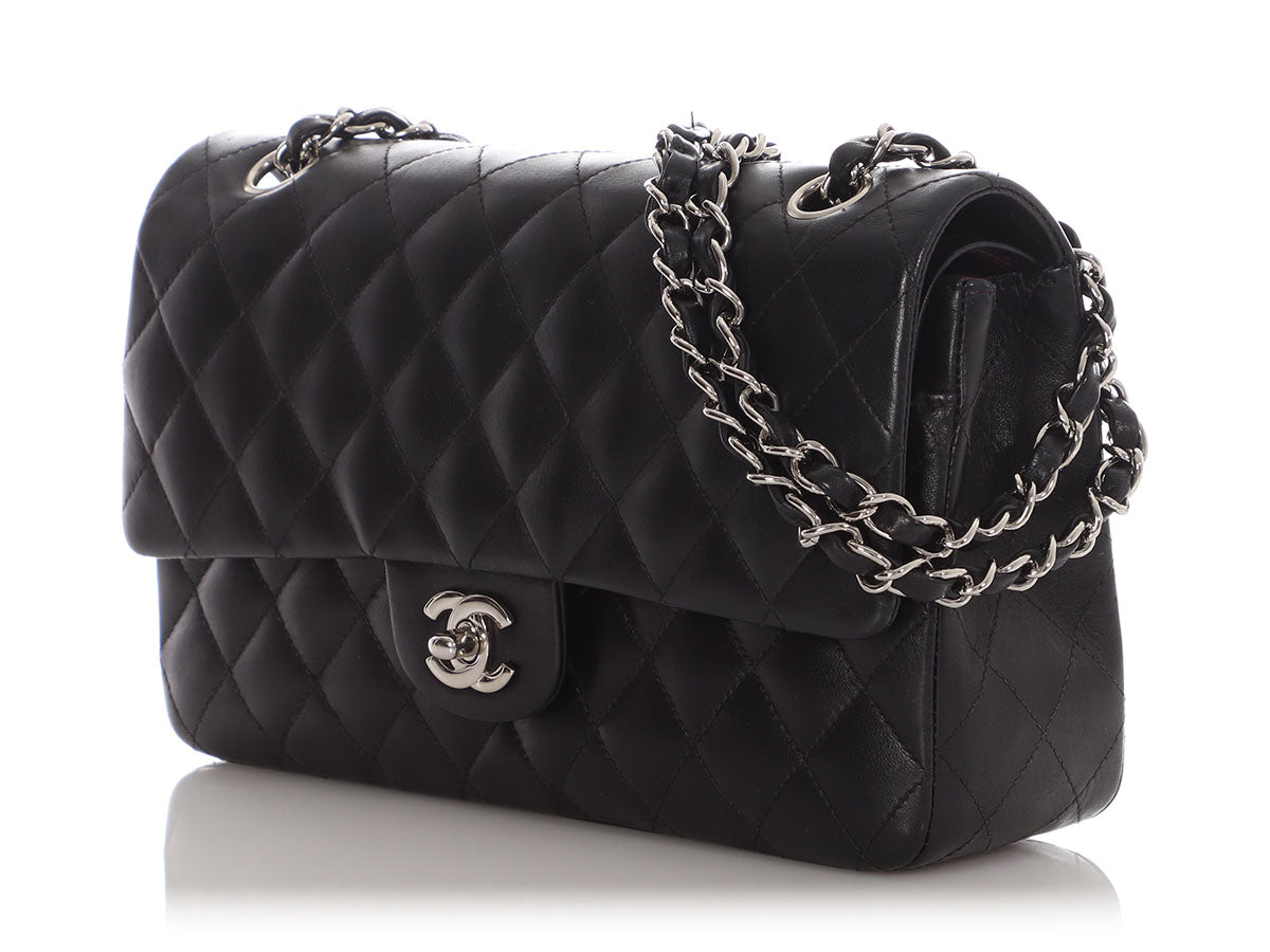Chanel Medium Black Quilted Lambskin Classic Double Flap