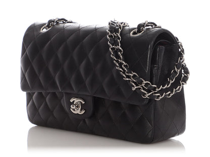 Chanel Medium Black Quilted Lambskin Classic Double Flap