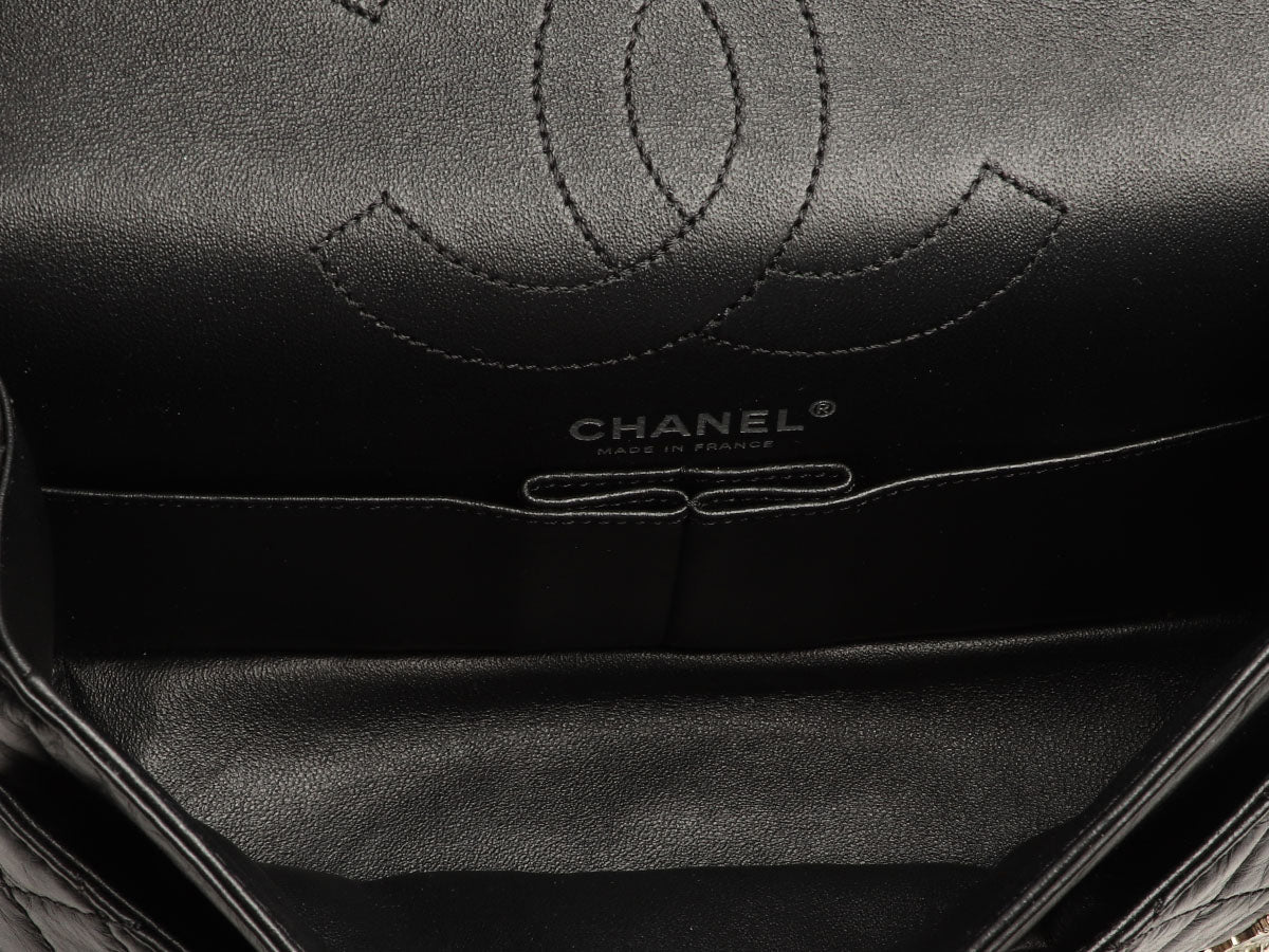 Chanel Black Quilted Aged Calfskin Lucky Charms Reissue 225
