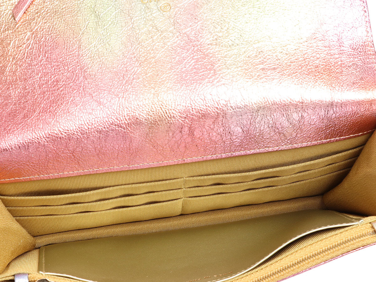 Chanel Rainbow Quilted Goatskin Reissue Wallet on Chain WOC