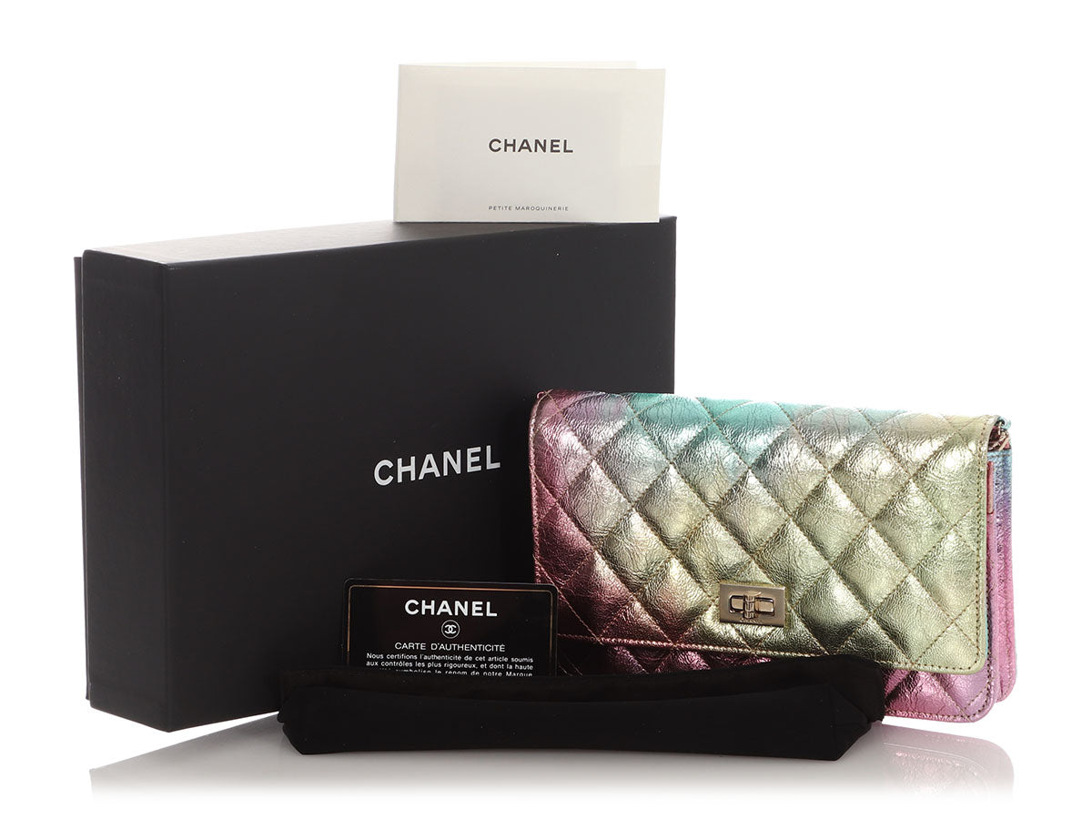 Chanel Rainbow Quilted Goatskin Reissue Wallet on Chain WOC