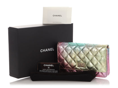 Chanel Rainbow Quilted Goatskin Reissue Wallet on Chain WOC