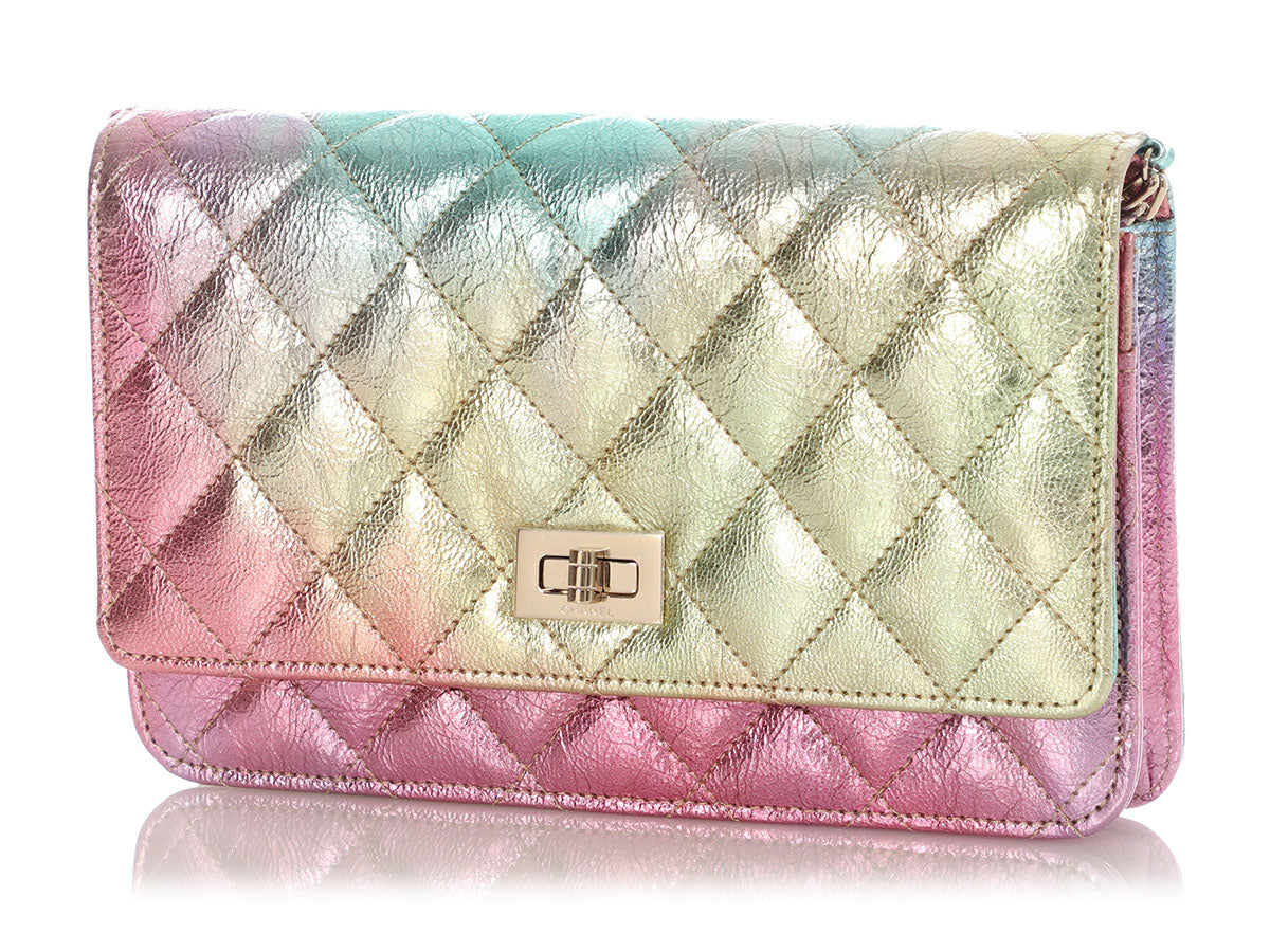 Chanel Rainbow Quilted Goatskin Reissue Wallet on Chain WOC
