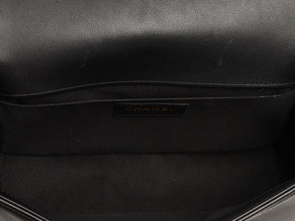 Chanel Old Medium Black Quilted Calfskin Boy Bag
