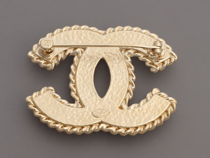Chanel Medium Light Pink Enamel CC Brooch