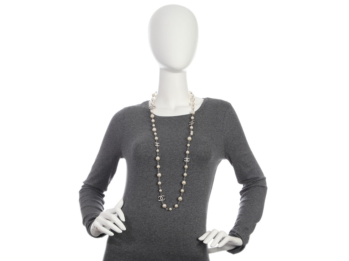 Chanel Pearl and Crystal CC Long Necklace