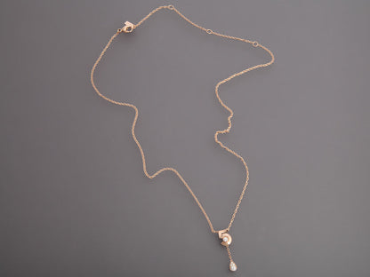 Chanel Small 18K Beige Gold Diamond N°5 Necklace