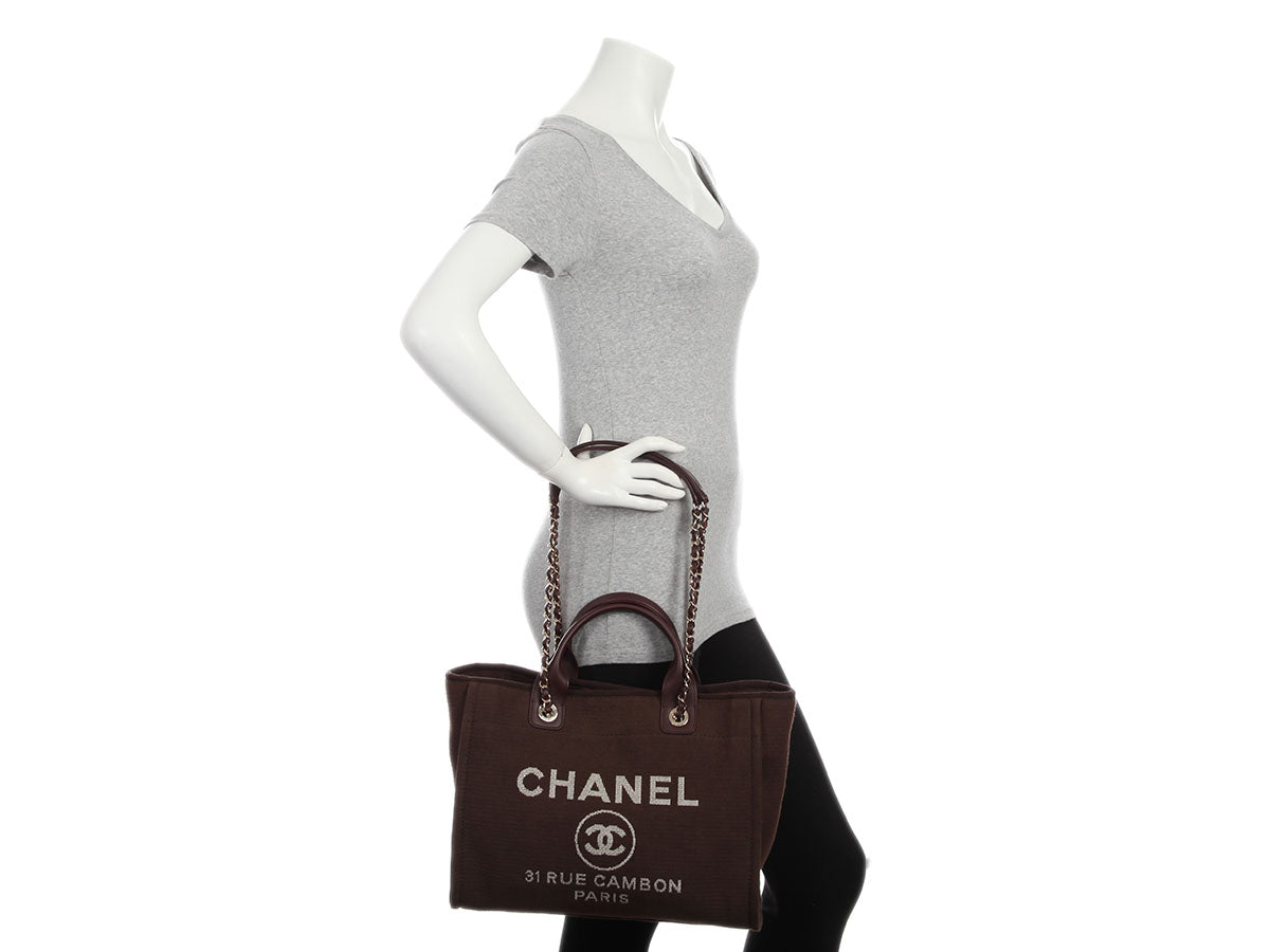 Chanel Medium Brown Deauville Shopping Tote