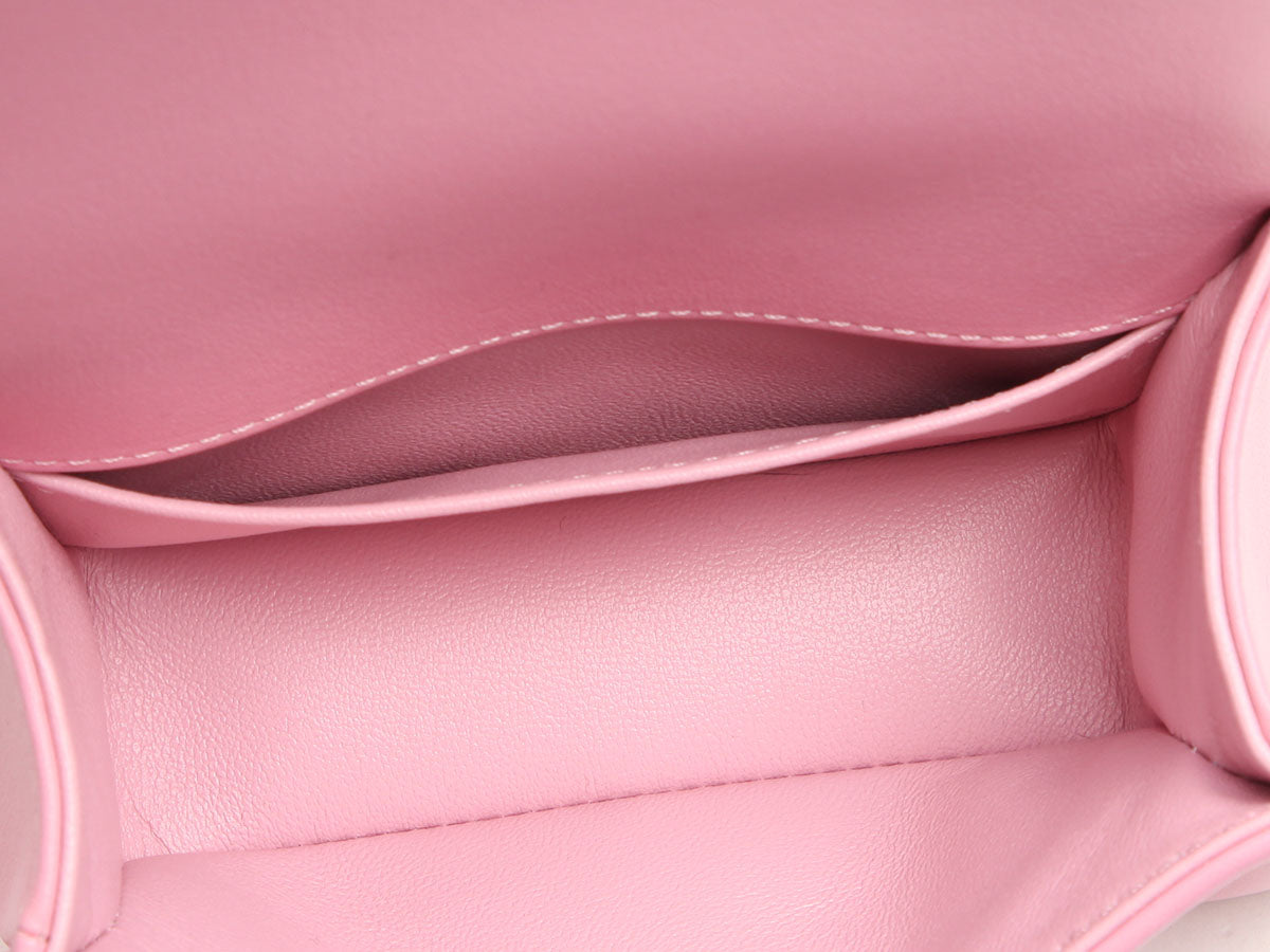 Chanel Micro Mini Rose Chevron-Quilted Lambskin Boy Bag