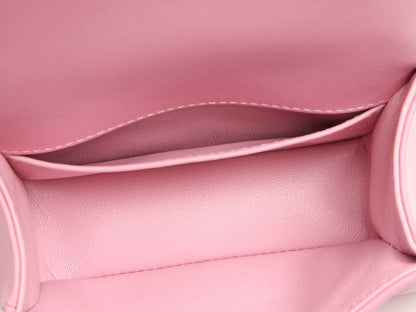 Chanel Micro Mini Rose Chevron-Quilted Lambskin Boy Bag