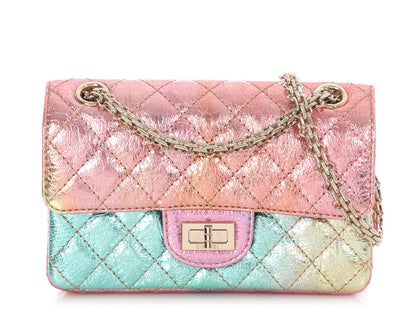 Chanel Mini Rainbow Quilted Metallic Calfskin Reissue
