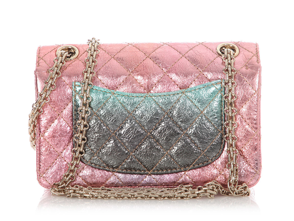 Chanel Mini Rainbow Quilted Metallic Calfskin Reissue