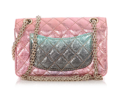 Chanel Mini Rainbow Quilted Metallic Calfskin Reissue