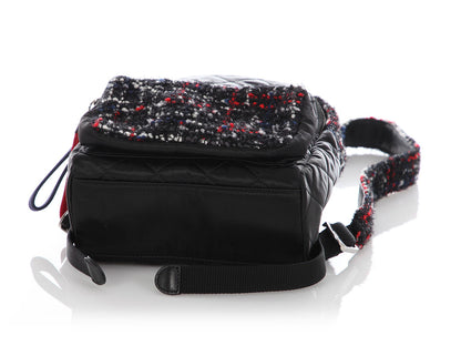 Chanel Mini Black Tweed and Satin Backpack