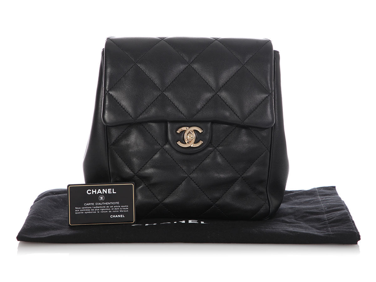 Chanel Small Black Quilted Calfskin Backpack