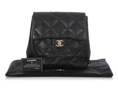 Chanel Small Black Quilted Calfskin Backpack
