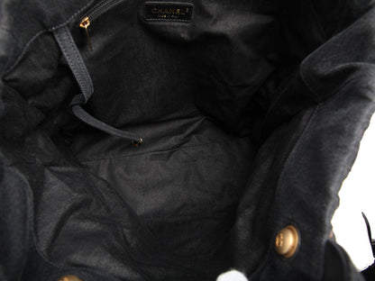 Chanel Black Quilted Denim Mood Tote
