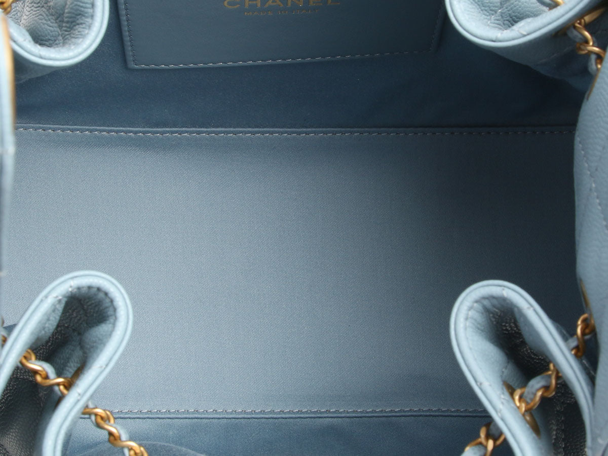 Chanel Small Blue Quilted Caviar 25 Bag
