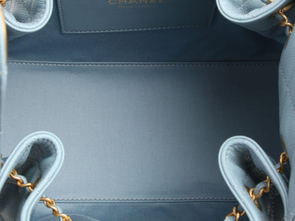 Chanel Small Blue Quilted Caviar 25 Bag