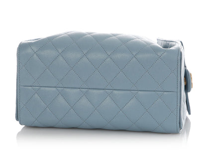 Chanel Small Blue Quilted Caviar 25 Bag
