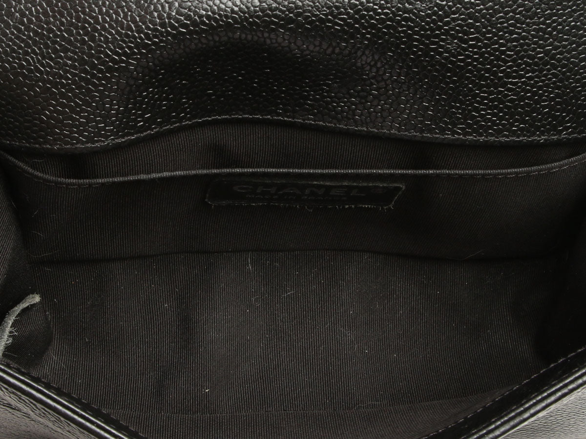 Chanel Small Black Chevron-Quilted Caviar Boy Bag