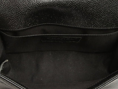 Chanel Small Black Chevron-Quilted Caviar Boy Bag