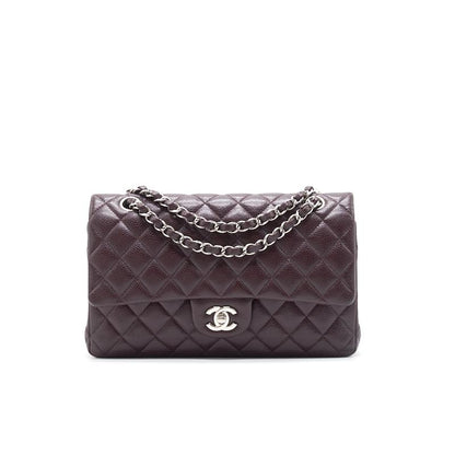 Chanel Medium cavier Classical double flap burgundy with
