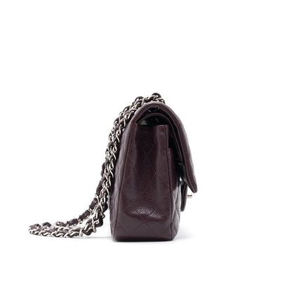 Chanel Medium cavier Classical double flap burgundy with