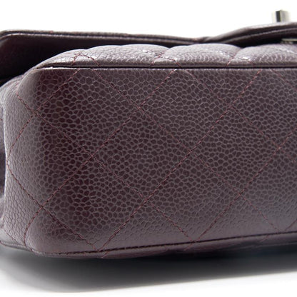 Chanel Medium cavier Classical double flap burgundy with