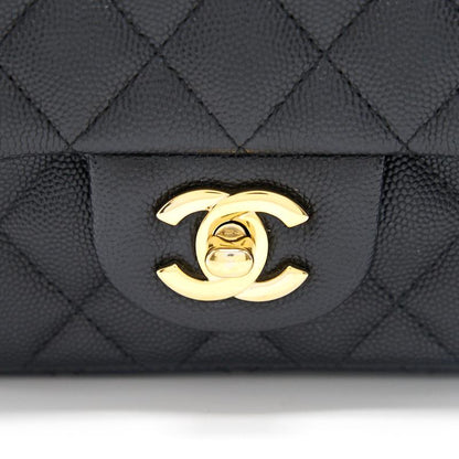 Chanel Mini Square Black  Cavier