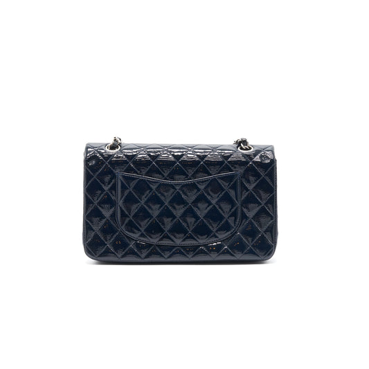 Chanel Classic Medium Double Flap Patent Leather Dark Navy with