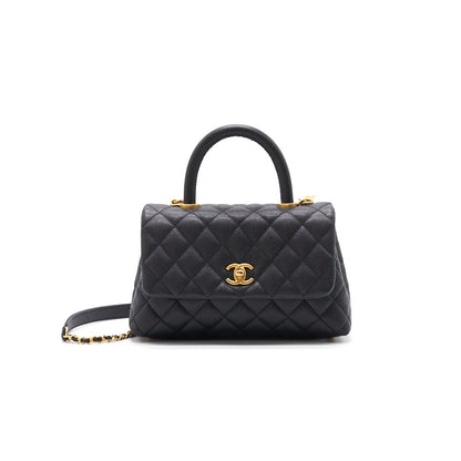 Chanel Caviar Quilted Mini Coco Handle Flap Black with