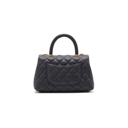 Chanel Caviar Quilted Mini Coco Handle Flap Black with