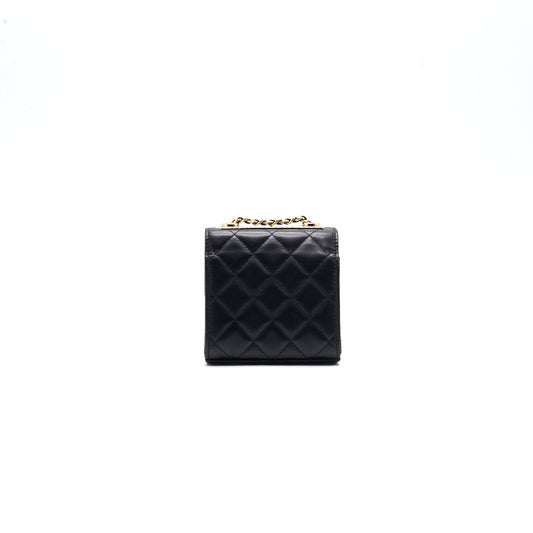 Chanel Lambskin Quilted Mini Trendy CC Chain Wallet Black