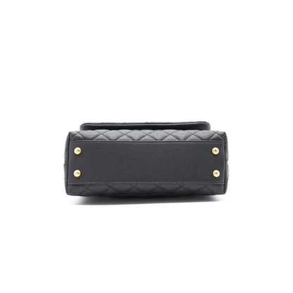 Chanel Caviar Quilted Mini Coco Handle Flap Black with
