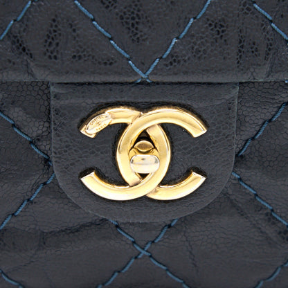 Chanel Caviar Large Flap Bag Navy with