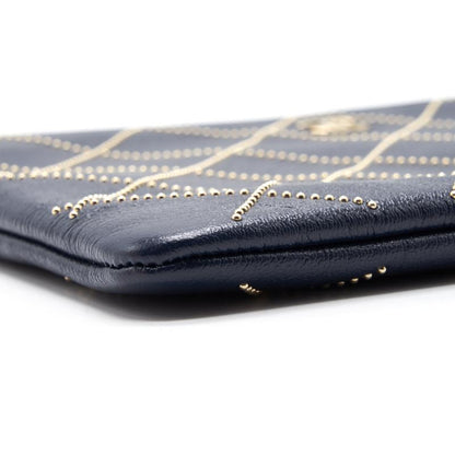 Chanel Calfskin with Metal Bead Pouch