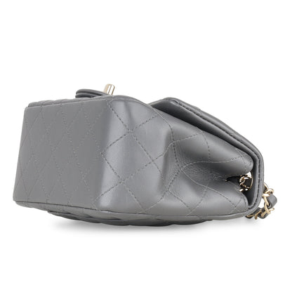 Chanel Mini Square Classic Flap - Grey Lambskin