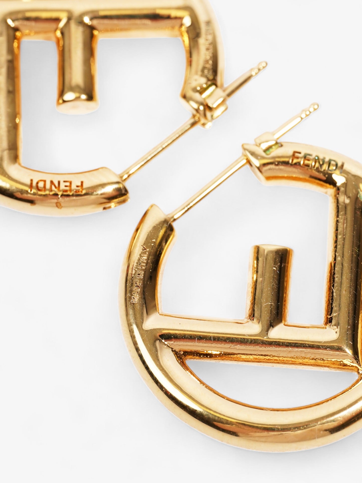 Fendi F is for Fendi Earrings Gold Base Metal