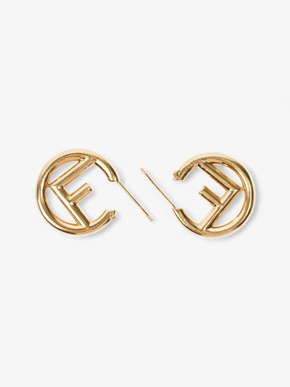 Fendi F is for Fendi Earrings Gold Base Metal