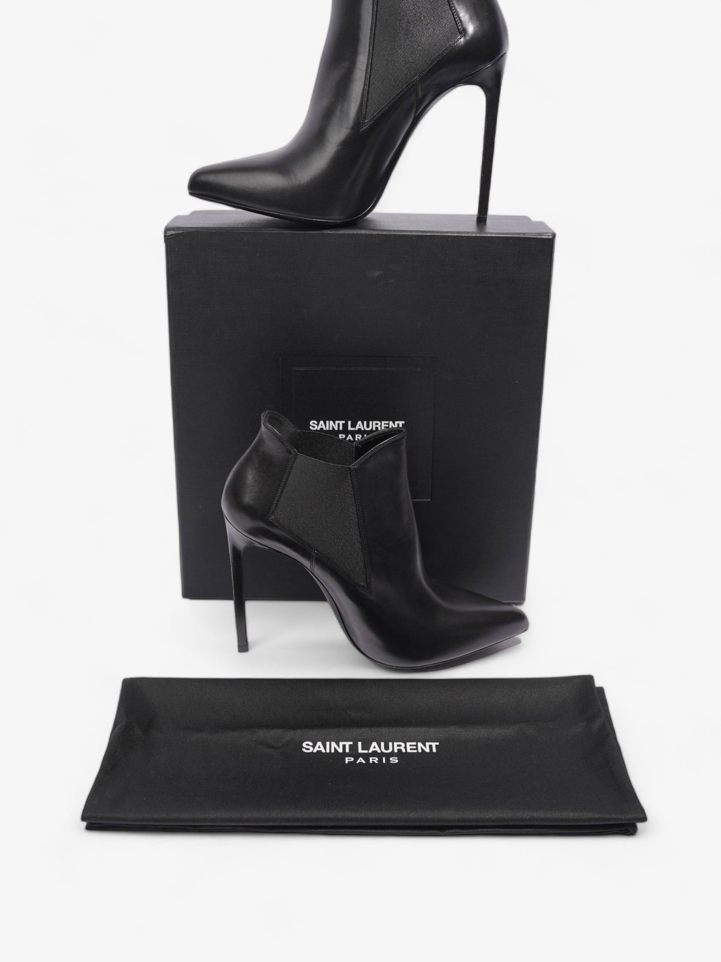 Saint Laurent Paris Ankle Boot 110 Black Leather EU 40 UK 7