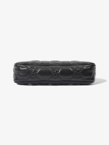 Gucci GG Shoulder Bag Black Matelasse Leather Small