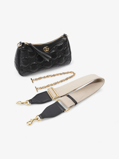 Gucci GG Shoulder Bag Black Matelasse Leather Small